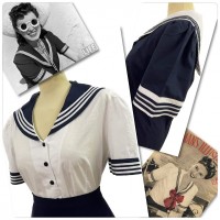 1940s sailor blouse - white