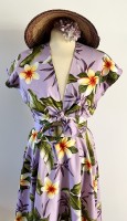 1950s Circle skirt & tie top - lilac plumeria