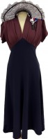 Late 1930s/40s Lana Dress - Wine & Navy