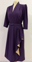 1940s ruffle dress -purple