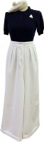 1930s/40s Oxford bag style wide leg ladies trousers - ivory