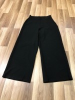 1940s wide leg pants - black crepe