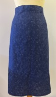 1950s Pencil Skirt - Navy Fleck