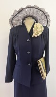 1940s skirt suit - Navy