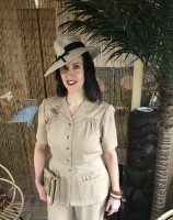 1940s pant suit - desert sand