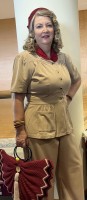 1940s pant suit - desert sand