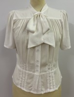 1930s Bow Blouse - ivory