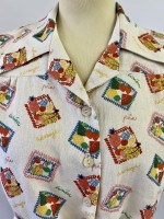 1940s tie blouse - tutti frutti