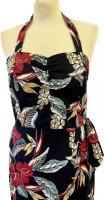 1940s Sarong & Bolero - black anthurium