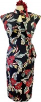 1940s Sarong & Bolero - black anthurium