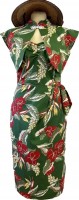 1940s Sarong & Bolero - green anthurium