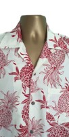 1940s Style Hawaiian Shirt - Red Pineapples