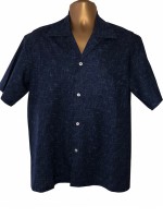 1950s Fleck shirt for men - navy