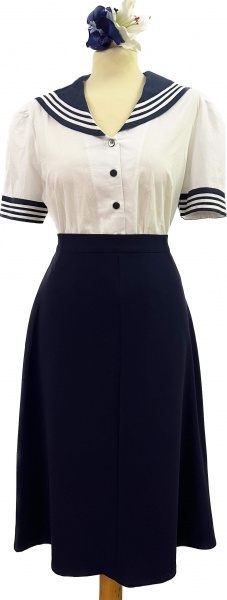 1940s sailor blouse - white