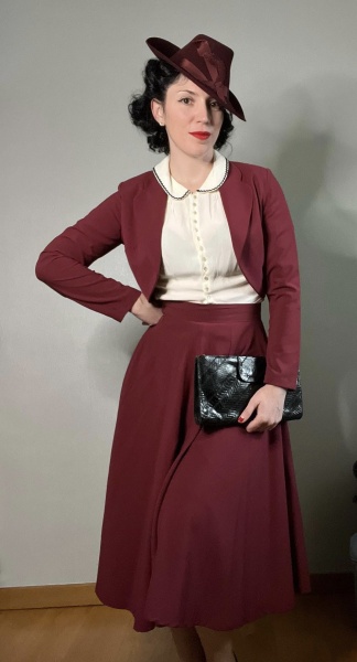 1940s/50s Swing skirt & Jacket Set - Wine