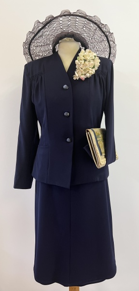 1940s skirt suit - Navy