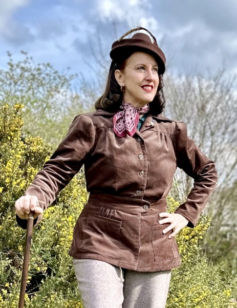 1940s  corduroy sports Jacket - chocolate brown