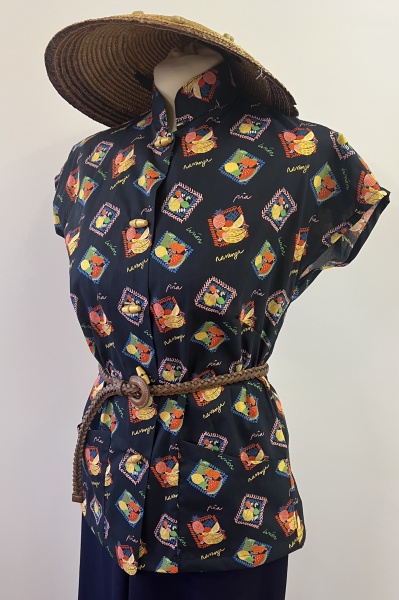 Tea Timer Blouse - Tutti Frutti Navy