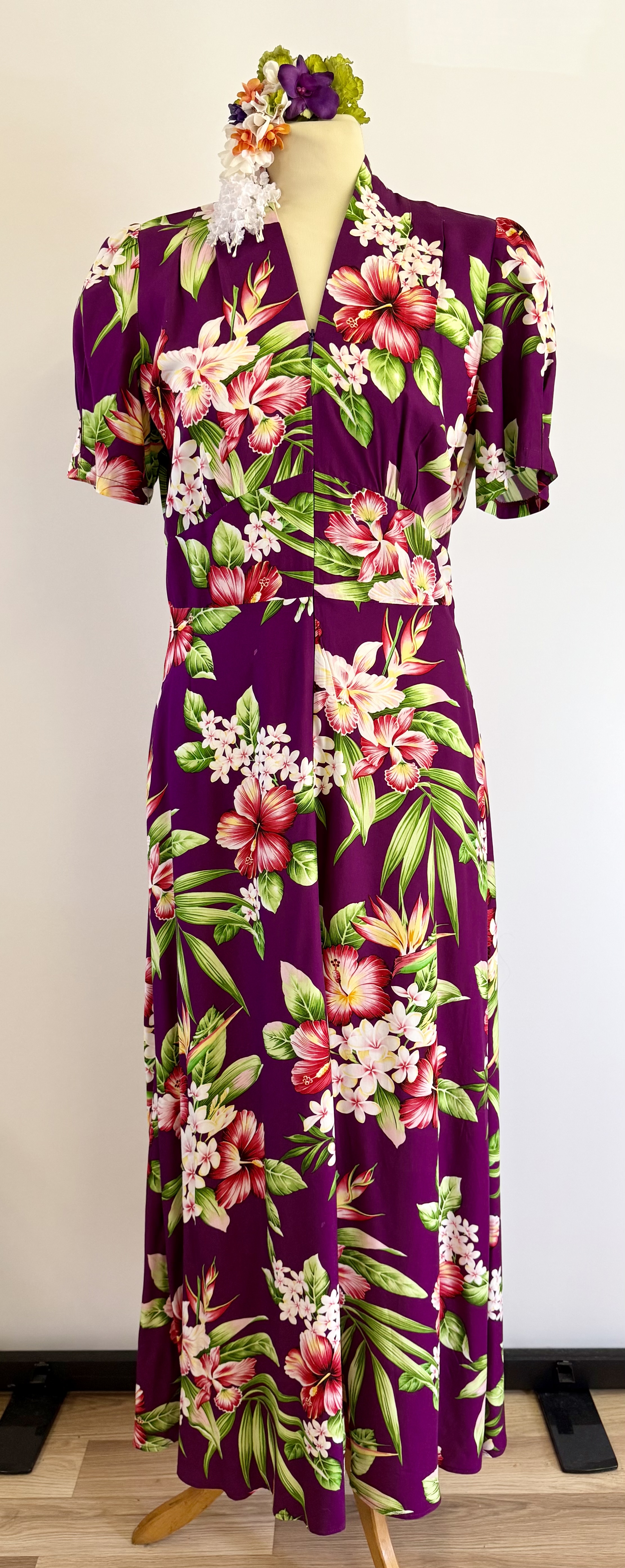 1940s tropical long dress - missbamboo.co.uk