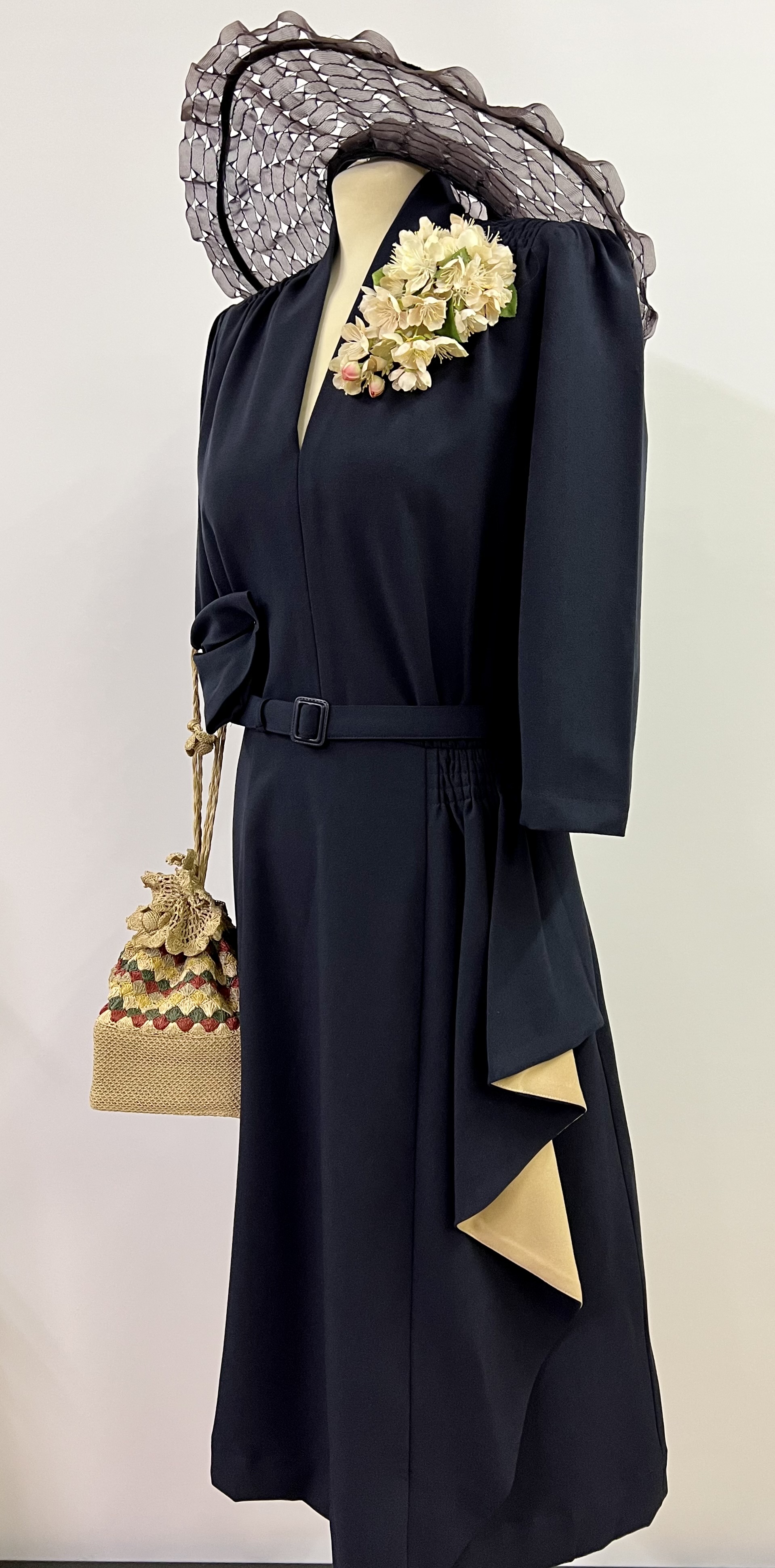 1940s dress navy - missbamboo.co.uk